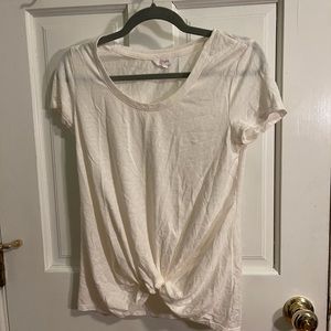 Candies white tee with details and knot tie